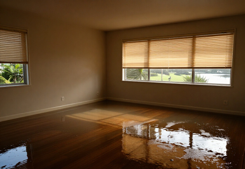 Water-damaged kitchen in Erskine Park before drying